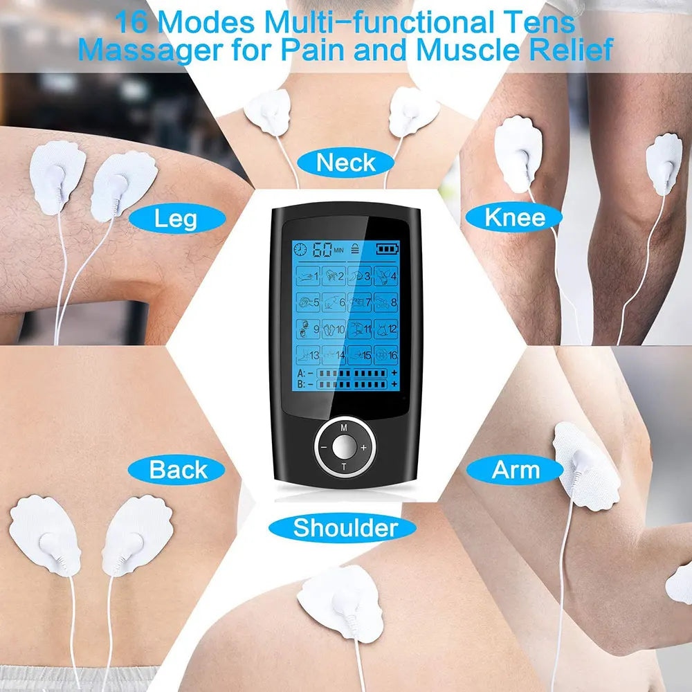 Electric EMS TENS Body Electromyostimulator, 2-channel, 16 massage modes - Mobility Buy