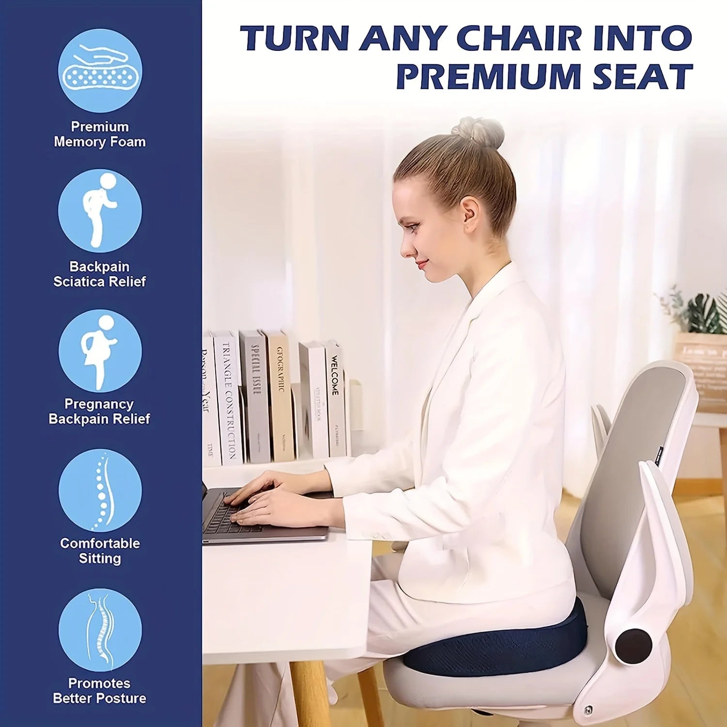 Ergonomic Memory Foam Donut Seat Cushion,Tailbone Support - Mobility Buy