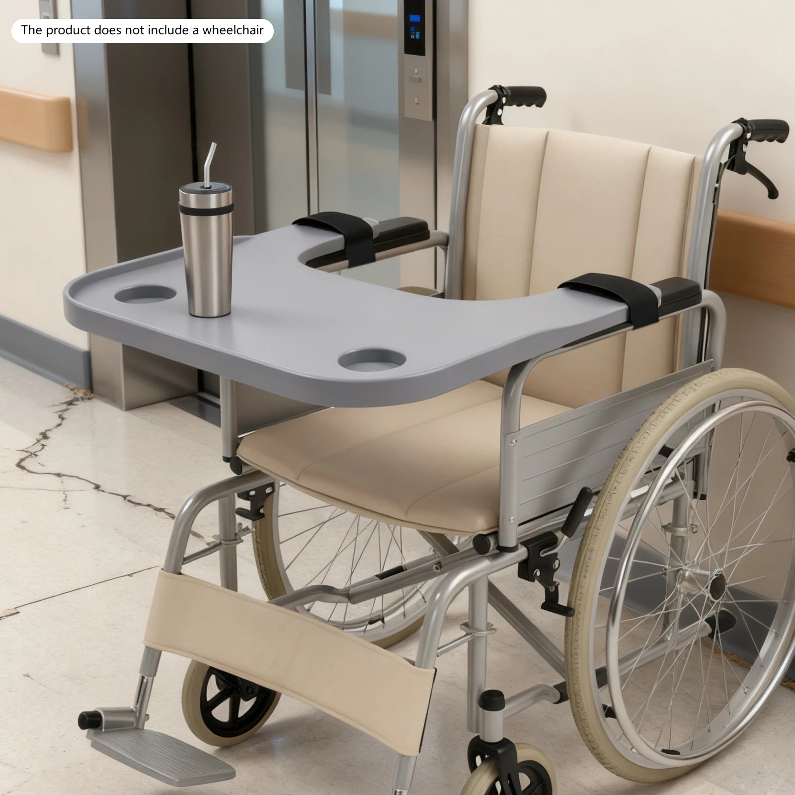 Essential Detachable Wheelchair Tray Table With Cup Holder For Patients - Mobility Buy