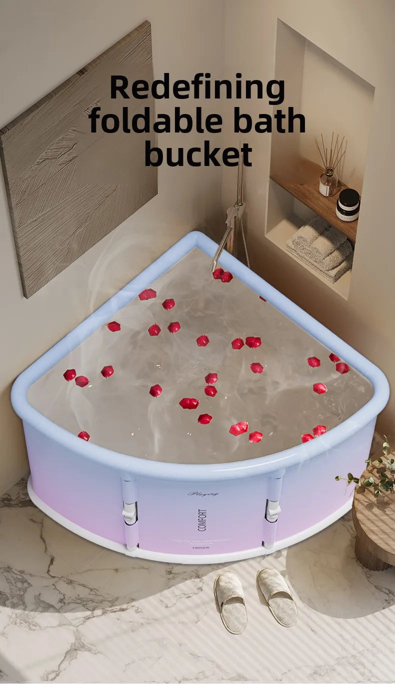 Folding Fan Shaped Corner Spa Bathtub Space Saving Home Bath - Mobility Buy