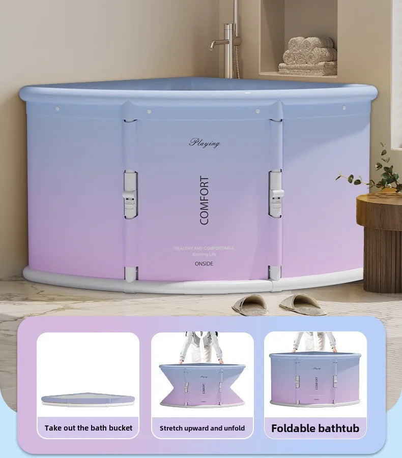 Folding Fan Shaped Corner Spa Bathtub Space Saving Home Bath - Mobility Buy