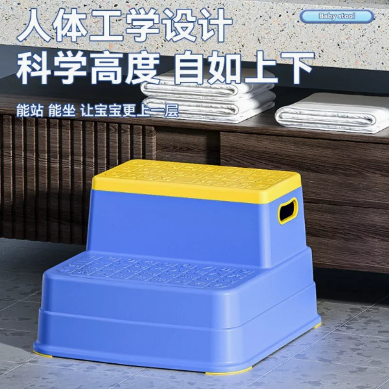Kids Safety Step Stool 2 Tier Non Slip Foot Ladder Portable For Bathroom Sink - Mobility Buy