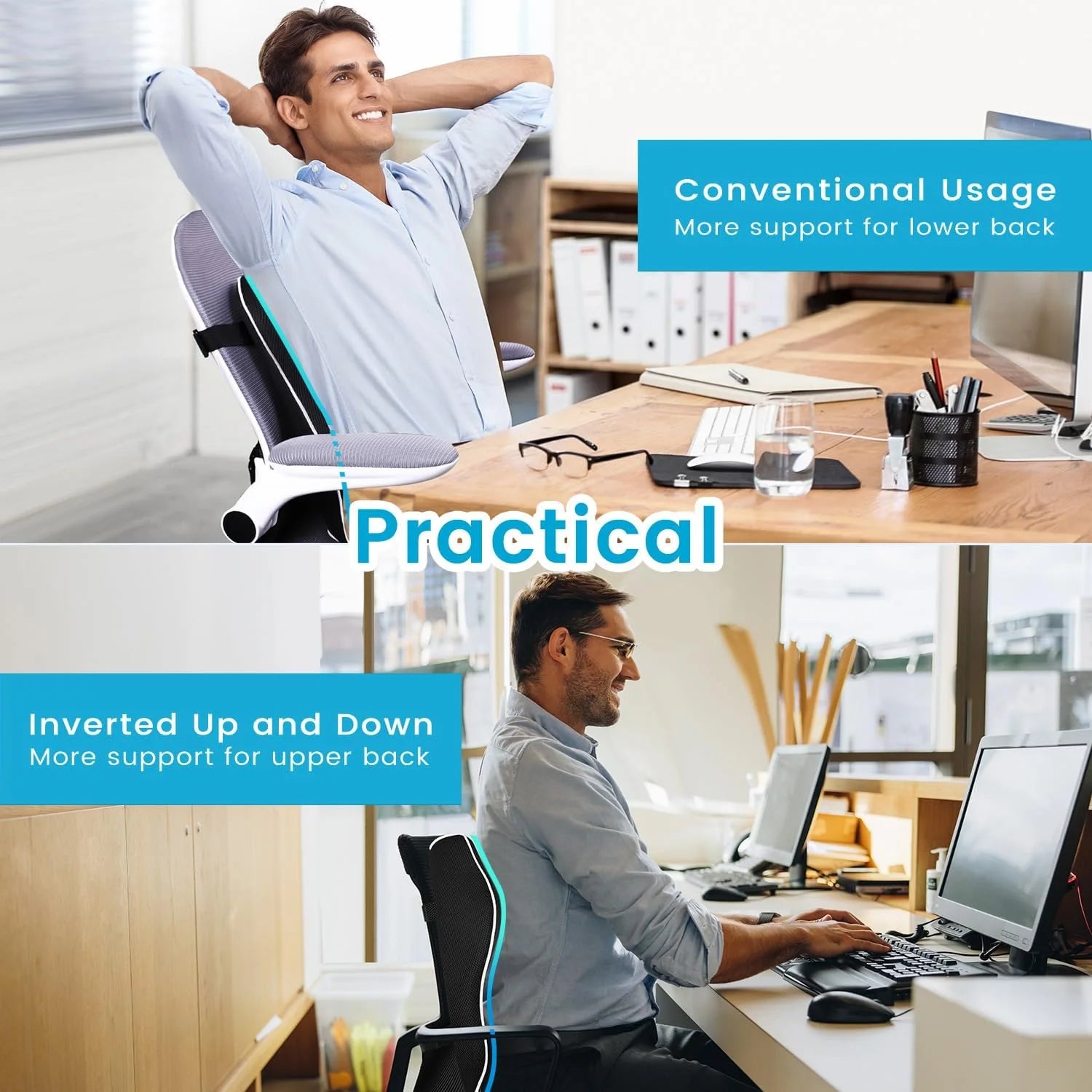 Lumbar Support Pillow Memory Foam Relieve Back Pain Seat - Mobility Buy