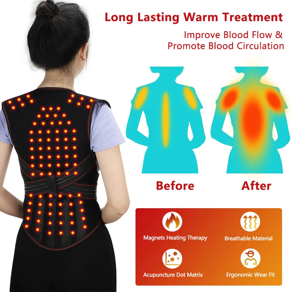 Magnetic Self Heating Back Brace For Posture Correction - Mobility Buy