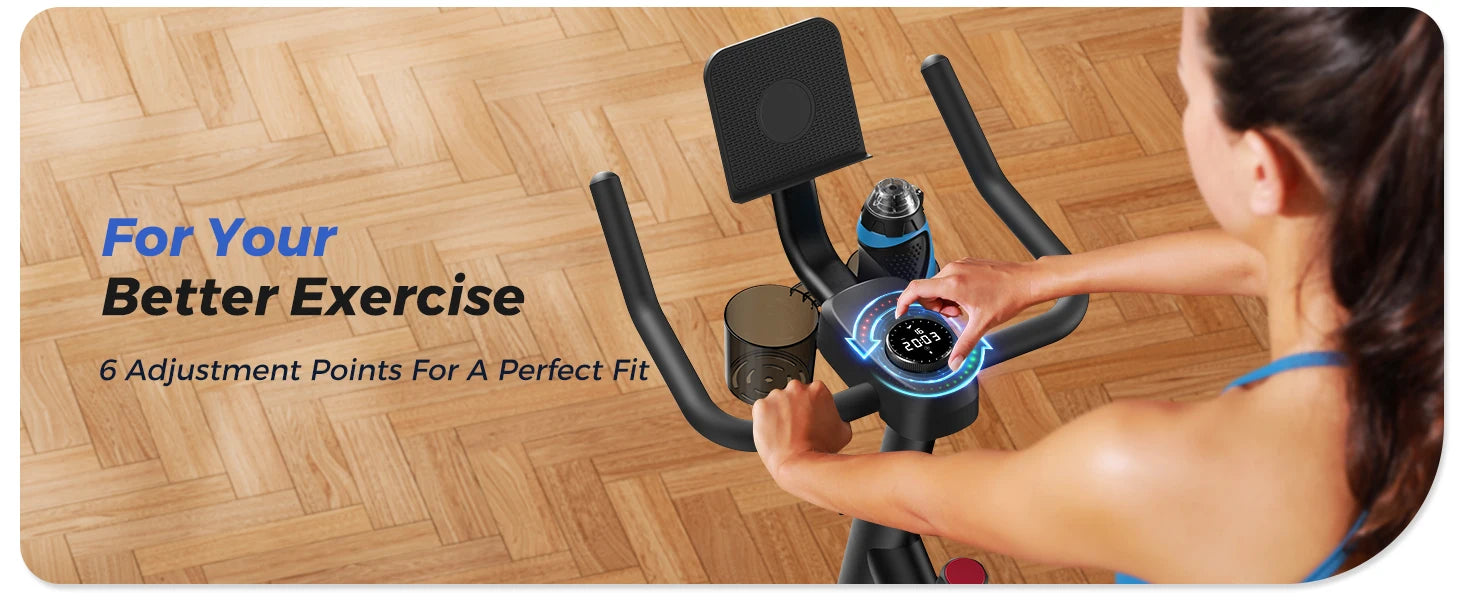 Merach Stationary Exercise Bike With Brake Pad 300lb Capacity - Mobility Buy