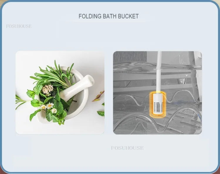 Portable Folding Bathtub For Adults Ice Bath Spa Plastic Bathtub Lid Cover - Mobility Buy