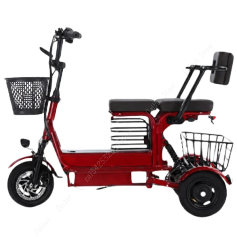 Powerful Electric Tricycle ThreeWheel For Elderly TwoSeat 800W Scooter 60Km - Mobility Buy