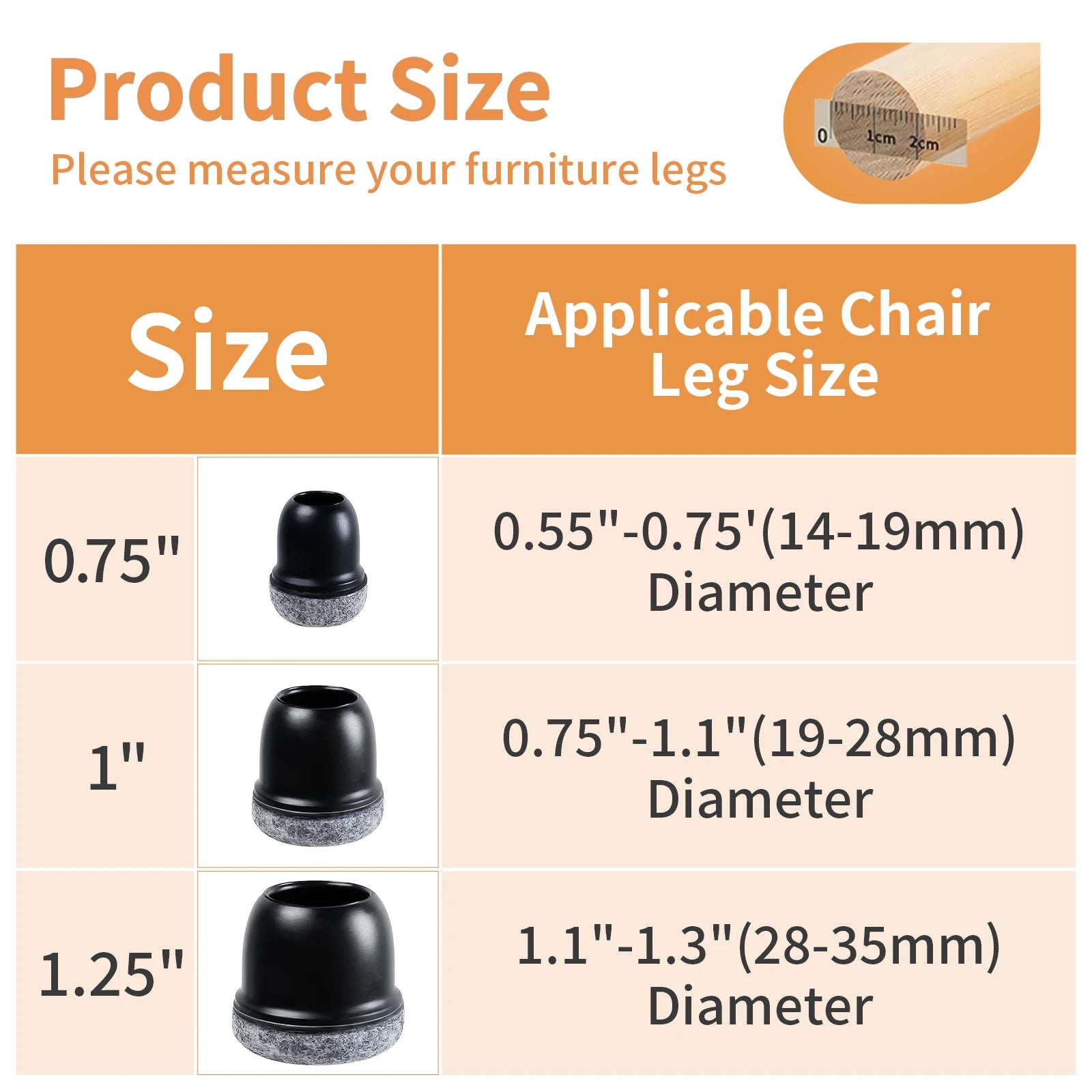 Premium Silicone Chair Leg Protectors Felt Wrapped Scratch Guard For Homes - Mobility Buy