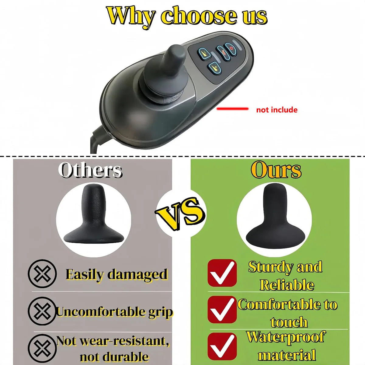 Rubber Joystick Buttons for Electric Wheelchairs Repair Kit - Mobility Buy