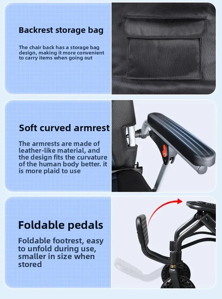 Wheelchair lightweight foldable hand-pushed or electric powerd - Wheelchairs from Power wheelchair