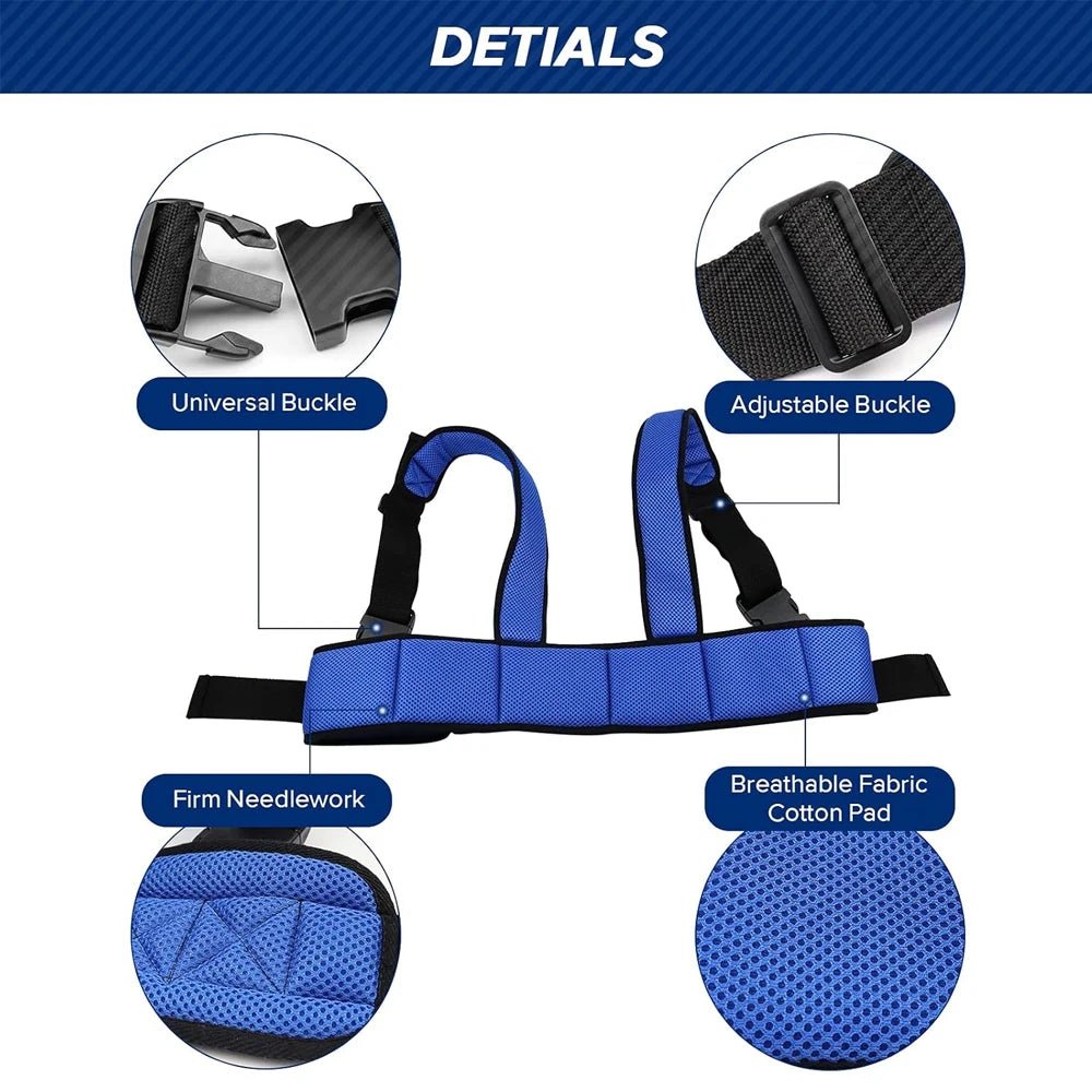 Safe Adjustable Wheelchair Seat Belt With Shoulder Straps For Caregivers - Mobility Buy