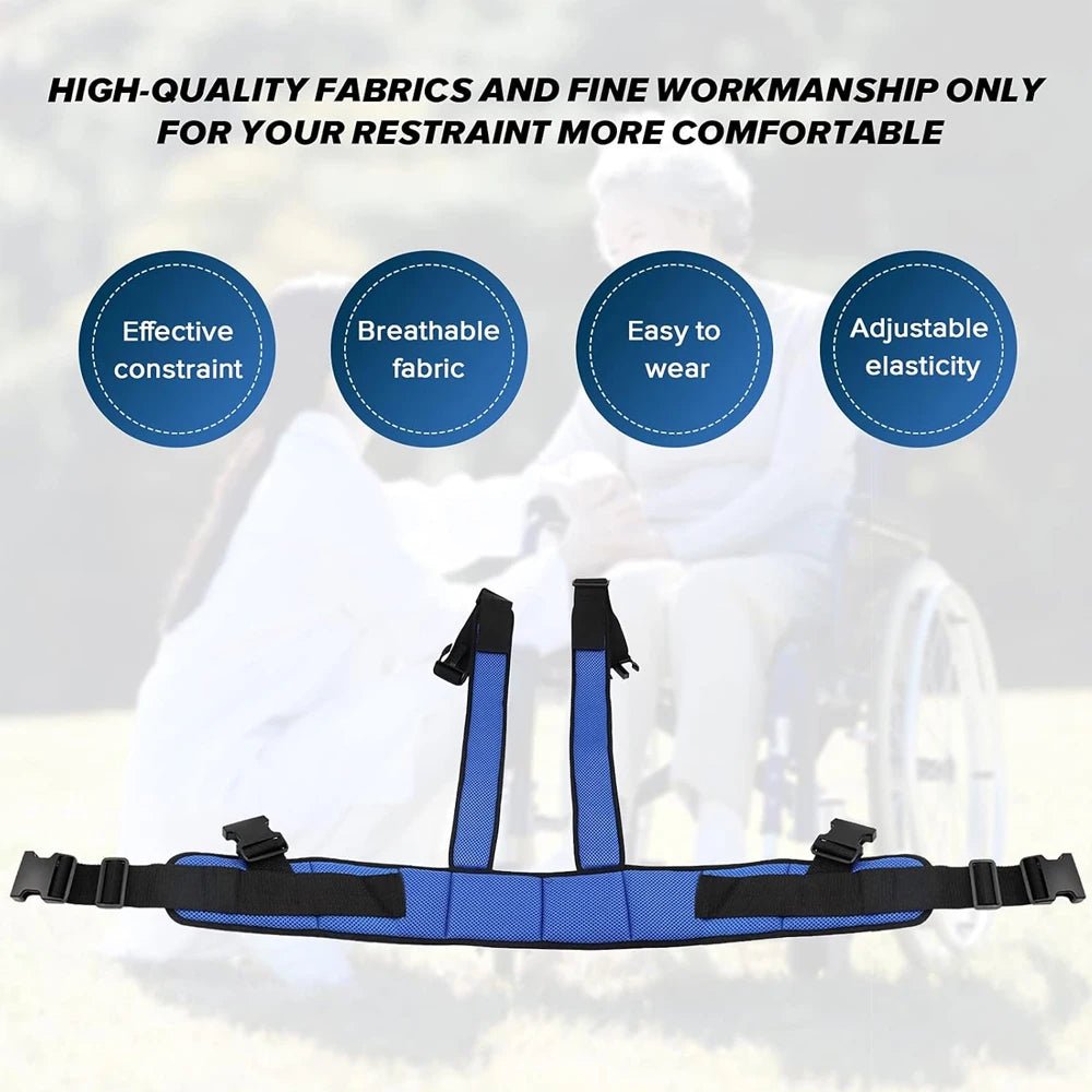 Safe Adjustable Wheelchair Seat Belt With Shoulder Straps For Caregivers - Mobility Buy