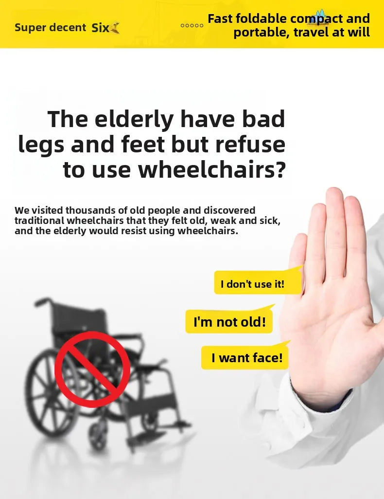Small foldable, lightweight wheelchair - travel, portable - Mobility Buy