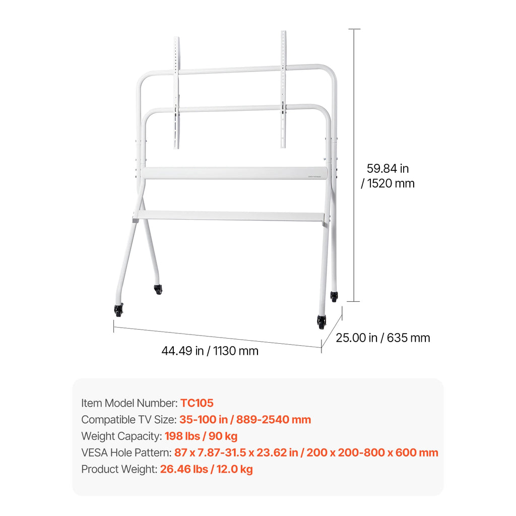 SucceBuy Universal Rolling TV Stand With Steel Frame And Wheels - Mobility Buy