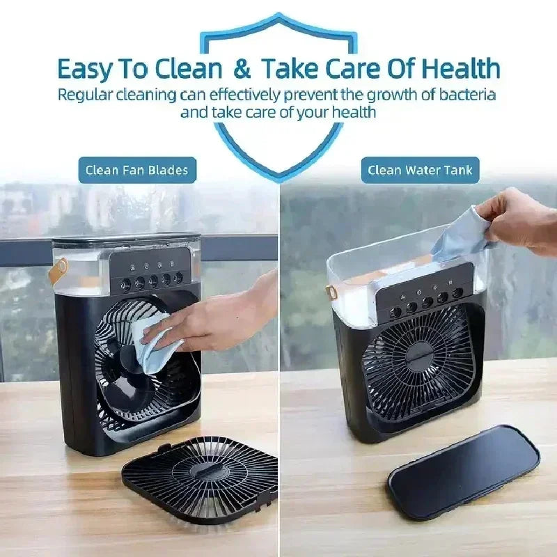 Ultra Cool 3In1 Air Cooler Humidifier Fan With Led Night Light For Desk - Mobility Buy