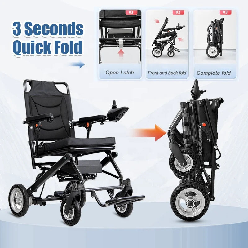 Ultra-light Power Electric Wheelchair w Battery Foldable - Mobility Buy