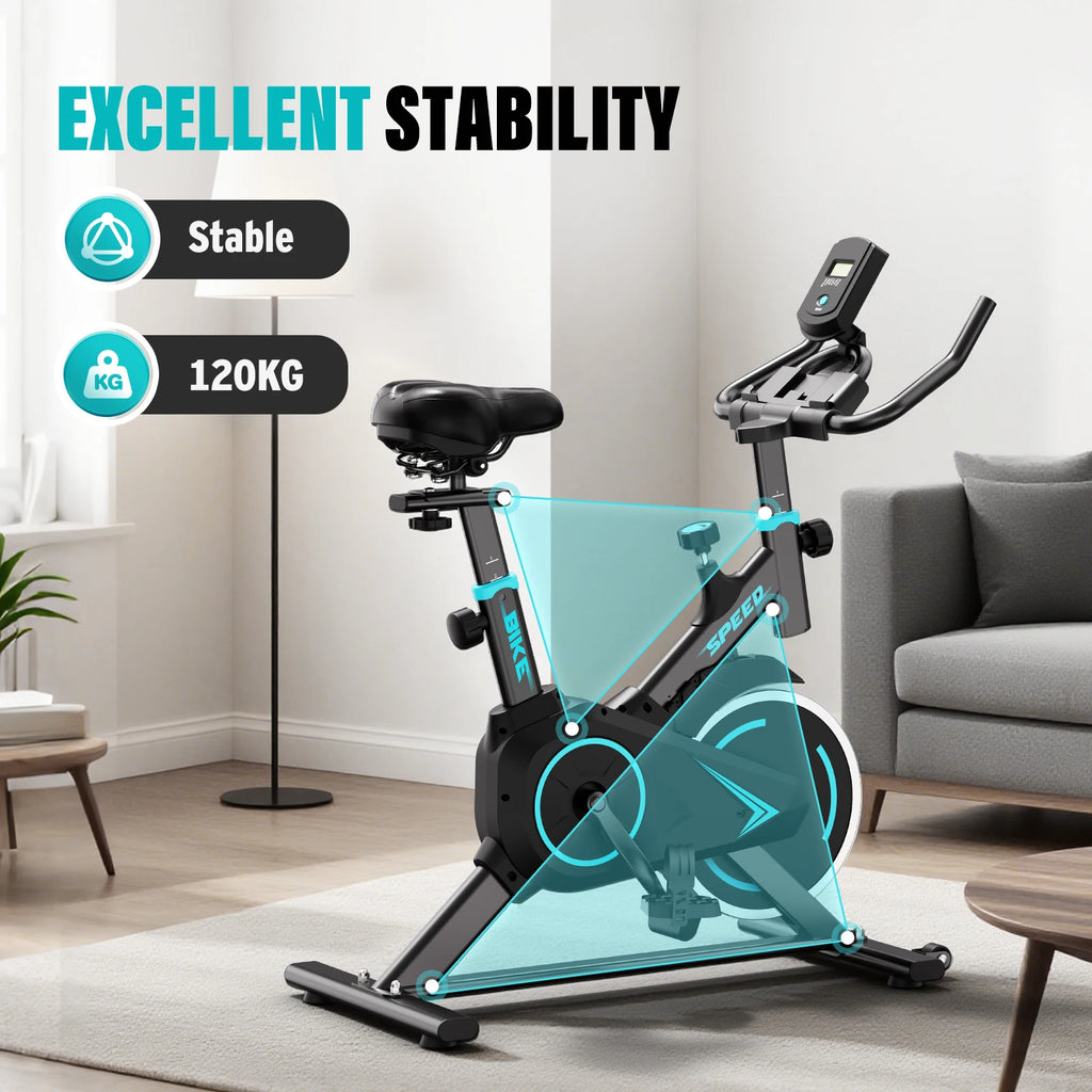Upright Spin Exercise Bike Silent Air Bike For Home Gym With Zwift App Connected - Mobility Buy