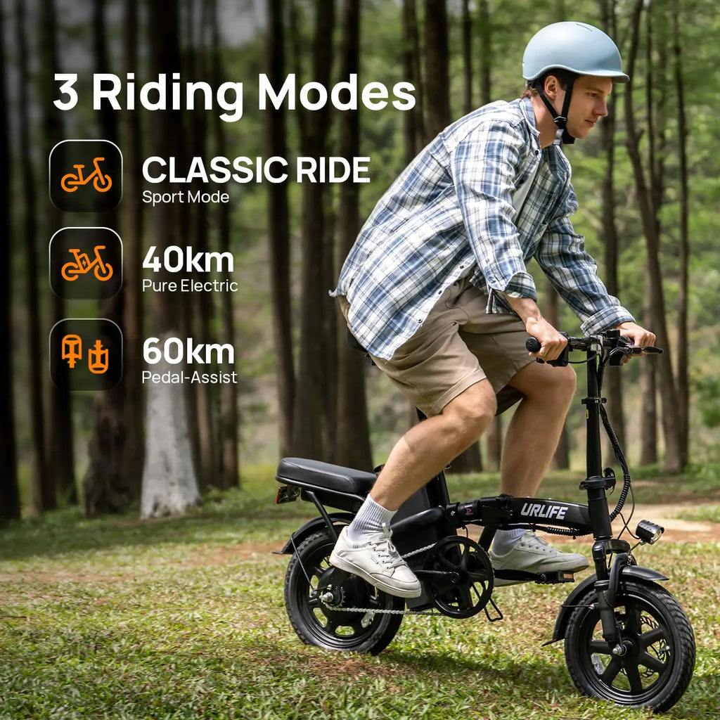 Urlife 14 Inch Folding Ebike 250W 48V 7.5Ah Hydraulic Electric Bicycle - Mobility Buy