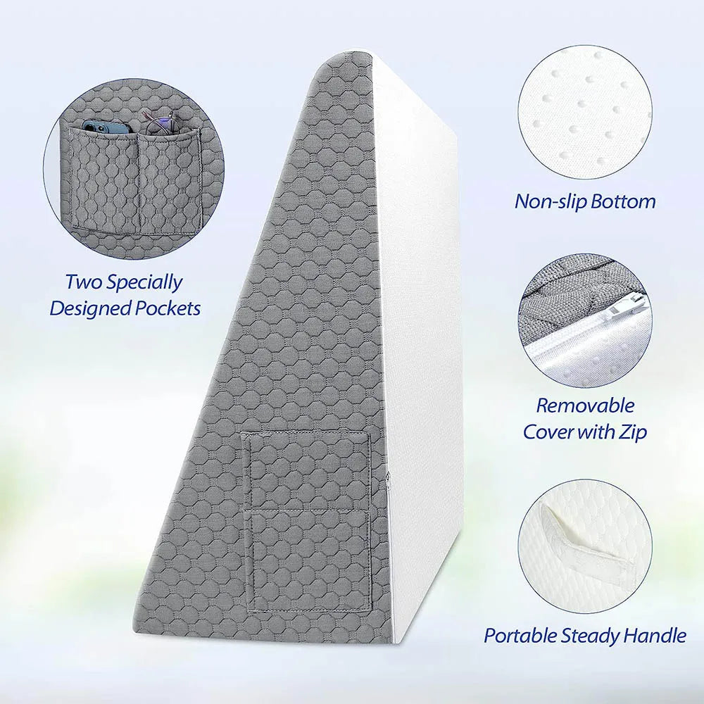 Wedge Pillow For Sleeping Acid Reflux After Surgery Elevated Triangle Foam - Mobility Buy