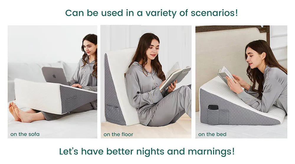 Wedge Pillow For Sleeping Acid Reflux After Surgery Elevated Triangle Foam - Mobility Buy