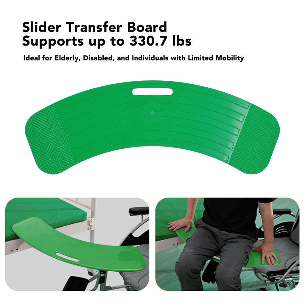 Wheelchair Transfer Board Slide Assist Anti Slip Curved 330 Lbs Capacity - Mobility Buy